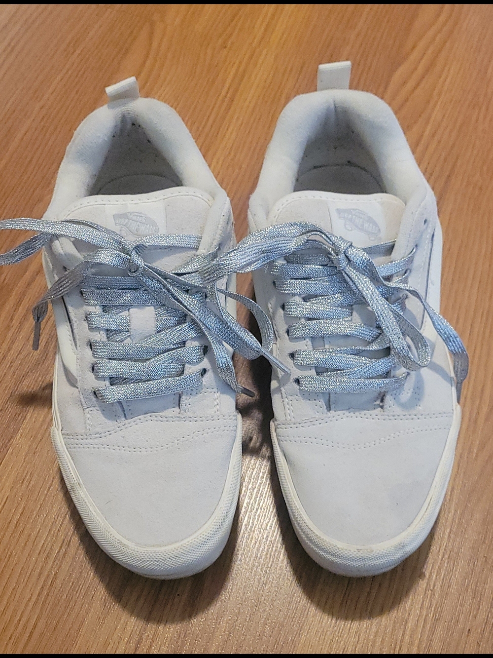 Vans Knu Stack Chunky Platform Skate Shoes Silver Laces Size 7 1/2